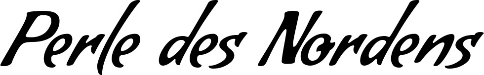 Vorschau des Bootsnamens "Perle des Nordens" als Schriftzug für "Bootsbeschriftung Klassisch 57"