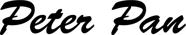 Vorschau des Bootsnamens "Peter Pan" als Schriftzug für "Bootsbeschriftung Klassisch 03"