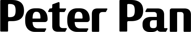 Vorschau des Bootsnamens "Peter Pan" als Schriftzug für "Bootsbeschriftung Fett 22"
