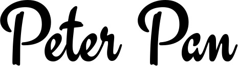 Vorschau des Bootsnamens "Peter Pan" als Schriftzug für "Bootsbeschriftung Klassisch 63"