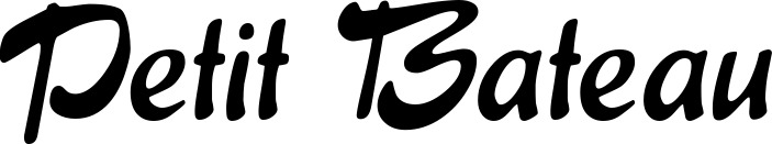 Vorschau des Bootsnamens "Petit Bateau" als Schriftzug für "Bootsbeschriftung Klassisch 15"