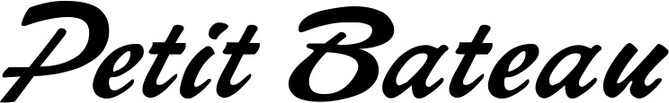 Vorschau des Bootsnamens "Petit Bateau" als Schriftzug für "Bootsbeschriftung Klassisch 12"