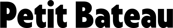 Vorschau des Bootsnamens "Petit Bateau" als Schriftzug für "Bootsbeschriftung Fett 24"