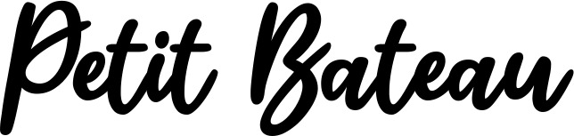 Vorschau des Bootsnamens "Petit Bateau" als Schriftzug für "Style Klassisch 74"