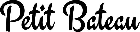 Vorschau des Bootsnamens "Petit Bateau" als Schriftzug für "Bootsbeschriftung Klassisch 63"