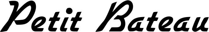 Vorschau des Bootsnamens "Petit Bateau" als Schriftzug für "Bootsbeschriftung Klassisch 66"