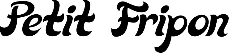 Vorschau des Bootsnamens "Petit Fripon" als Schriftzug für "Bootsbeschriftung Klassisch 33"