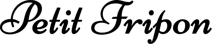 Vorschau des Bootsnamens "Petit Fripon" als Schriftzug für "Bootsbeschriftung Klassisch 84"