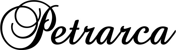 Vorschau des Bootsnamens "Petrarca" als Schriftzug für "Bootsbeschriftung Klassisch 02-A"
