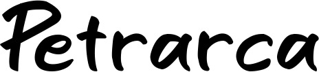 Vorschau des Bootsnamens "Petrarca" als Schriftzug für "Bootsbeschriftung Klassisch 95"