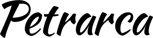 Vorschau des Bootsnamens "Petrarca" als Schriftzug für "Bootsbeschriftung Klassisch 73"