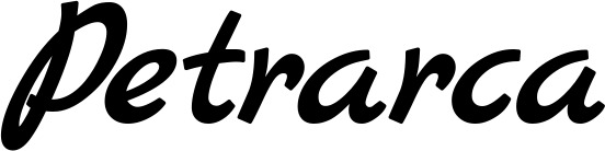 Vorschau des Bootsnamens "Petrarca" als Schriftzug für "Bootsbeschriftung Klassisch 45"