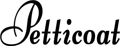 Vorschau des Bootsnamens "Petticoat" als Schriftzug für "Style Klassisch 76"