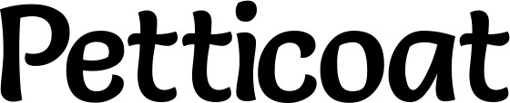 Vorschau des Bootsnamens "Petticoat" als Schriftzug für "Bootsbeschriftung Klassisch 94"
