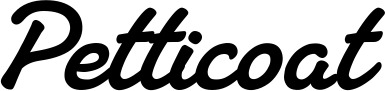 Vorschau des Bootsnamens "Petticoat" als Schriftzug für "Bootsbeschriftung Klassisch 65"