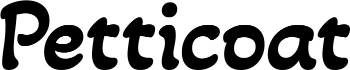 Vorschau des Bootsnamens "Petticoat" als Schriftzug für "Bootsbeschriftung Klassisch 103"