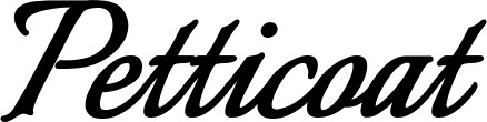 Vorschau des Bootsnamens "Petticoat" als Schriftzug für "Bootsbeschriftung Klassisch 58"