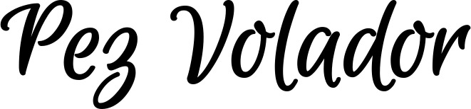 Vorschau des Bootsnamens "Pez Volador" als Schriftzug für "Bootsbeschriftung Klassisch 105"
