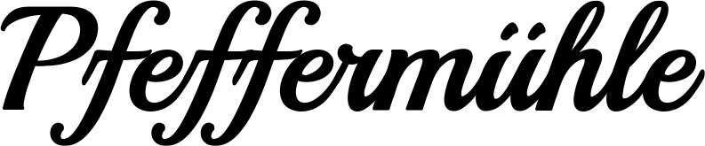 Vorschau des Bootsnamens "Pfeffermühle" als Schriftzug für "Style Klassisch 86"
