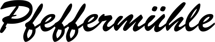 Vorschau des Bootsnamens "Pfeffermühle" als Schriftzug für "Bootsbeschriftung Klassisch 03"