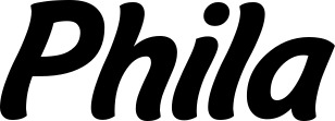 Vorschau des Bootsnamens "Phila" als Schriftzug für "Bootsbeschriftung Klassisch 14"