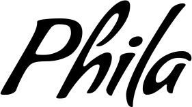 Vorschau des Bootsnamens "Phila" als Schriftzug für "Bootsbeschriftung Klassisch 57"