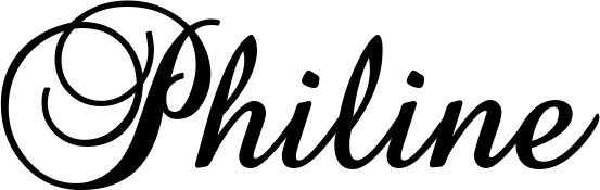 Vorschau des Bootsnamens "Philine" als Schriftzug für "Bootsbeschriftung Klassisch 02-A"