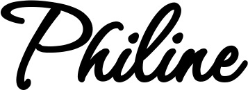 Vorschau des Bootsnamens "Philine" als Schriftzug für "Bootsbeschriftung Klassisch 111"
