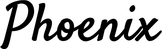 Vorschau des Bootsnamens "Phoenix" als Schriftzug für "Bootsbeschriftung Klassisch 96"