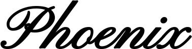Vorschau des Bootsnamens "Phoenix" als Schriftzug für "Bootsbeschriftung Klassisch 107"