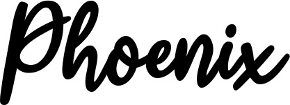 Vorschau des Bootsnamens "Phoenix" als Schriftzug für "Bootsbeschriftung Klassisch 74"