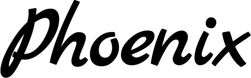 Vorschau des Bootsnamens "Phoenix" als Schriftzug für "Bootsbeschriftung Klassisch 45"