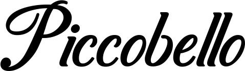 Vorschau des Bootsnamens "Piccobello" als Schriftzug für "Bootsbeschriftung Klassisch 50"