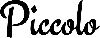 Vorschau des Bootsnamens "Piccolo" als Schriftzug für "Bootsbeschriftung Klassisch 63"