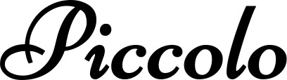 Vorschau des Bootsnamens "Piccolo" als Schriftzug für "Bootsbeschriftung Klassisch 84"