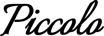 Vorschau des Bootsnamens "Piccolo" als Schriftzug für "Bootsbeschriftung Klassisch 58"
