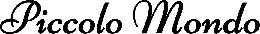 Vorschau des Bootsnamens "Piccolo Mondo" als Schriftzug für "Bootsbeschriftung Klassisch 84"
