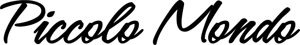 Vorschau des Bootsnamens "Piccolo Mondo" als Schriftzug für "Bootsbeschriftung Klassisch 71"