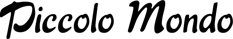 Vorschau des Bootsnamens "Piccolo Mondo" als Schriftzug für "Bootsbeschriftung Klassisch 15"