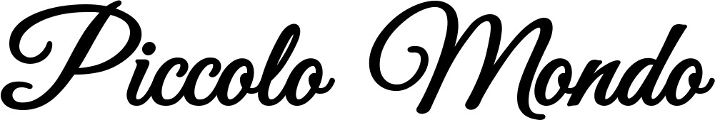 Vorschau des Bootsnamens "Piccolo Mondo" als Schriftzug für "Bootsbeschriftung Klassisch 68"