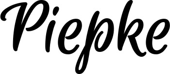 Vorschau des Bootsnamens "Piepke" als Schriftzug für "Bootsbeschriftung Klassisch 105"