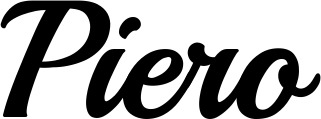 Vorschau des Bootsnamens "Piero" als Schriftzug für "Bootsbeschriftung Klassisch 86"