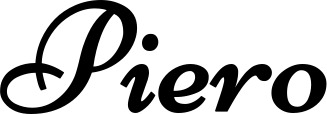 Vorschau des Bootsnamens "Piero" als Schriftzug für "Bootsbeschriftung Klassisch 84"