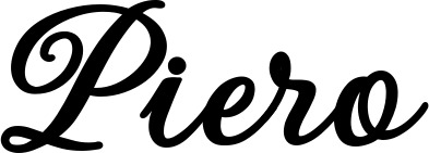 Vorschau des Bootsnamens "Piero" als Schriftzug für "Bootsbeschriftung Klassisch 69"