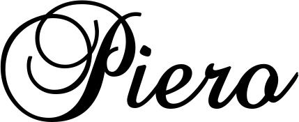 Vorschau des Bootsnamens "Piero" als Schriftzug für "Bootsbeschriftung Klassisch 02-A"