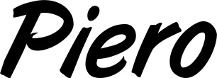 Vorschau des Bootsnamens "Piero" als Schriftzug für "Bootsbeschriftung Klassisch 38"