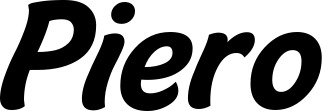 Vorschau des Bootsnamens "Piero" als Schriftzug für "Bootsbeschriftung Klassisch 14"