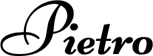 Vorschau des Bootsnamens "Pietro" als Schriftzug für "Bootsbeschriftung Klassisch 76-A"