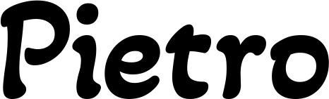 Vorschau des Bootsnamens "Pietro" als Schriftzug für "Bootsbeschriftung Klassisch 103"