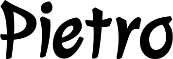 Vorschau des Bootsnamens "Pietro" als Schriftzug für "Bootsbeschriftung Klassisch 72"